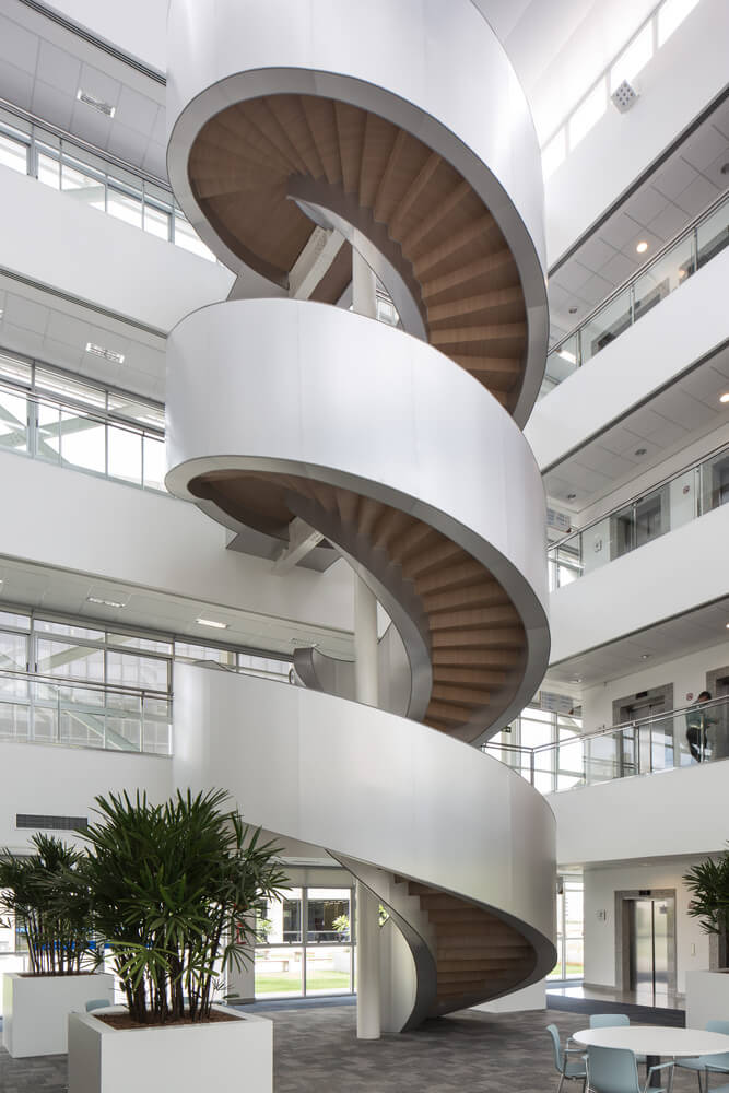 spiral three-floor stairs
